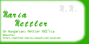 maria mettler business card